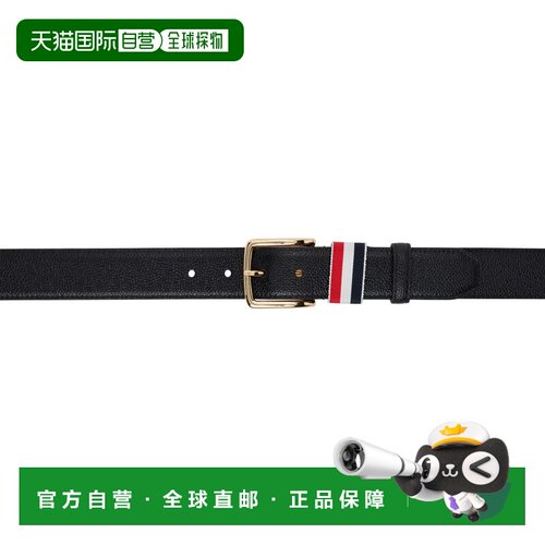 香港直邮Thom Browne 汤姆 布朗 男士 黑色皮带 MCX039A00198001B