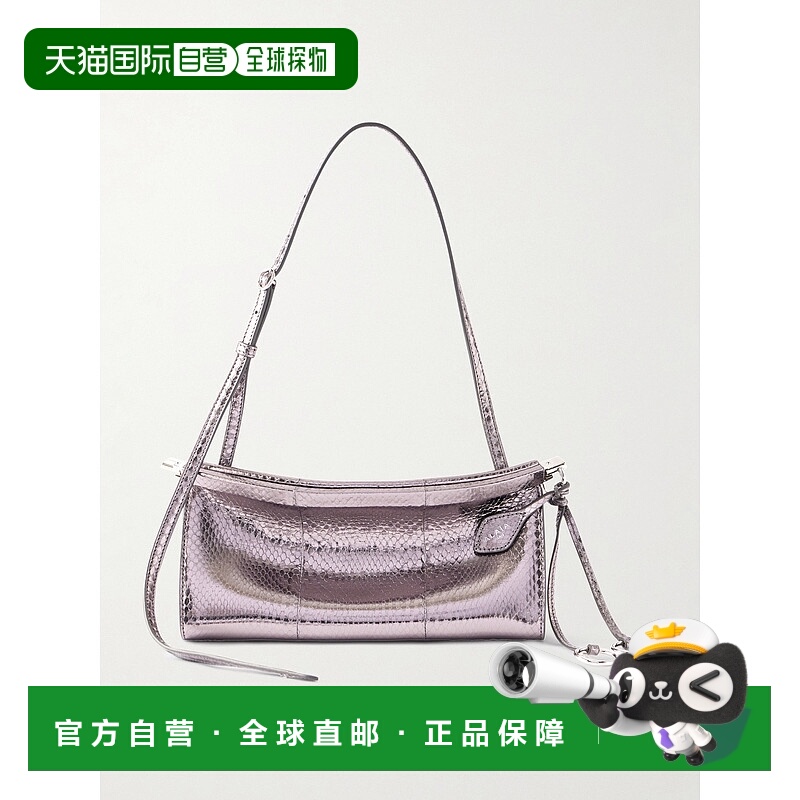 1h可退 香港直邮alaia 女士 Le Click 横款小号金属感蛇纹肩包 AA