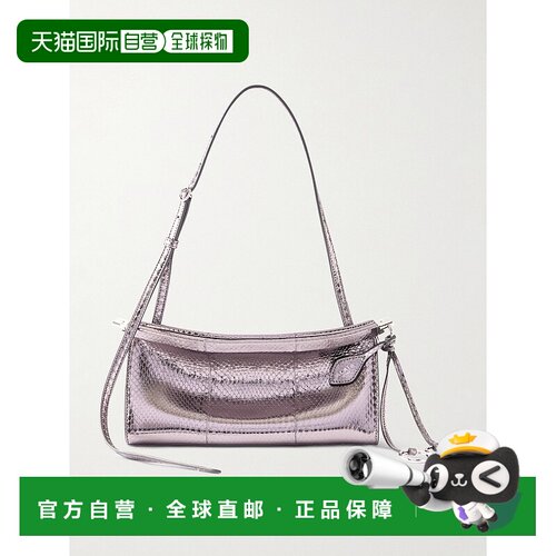 1h可退 香港直邮alaia 女士 Le Click 横款小号金属感蛇纹肩包 AA