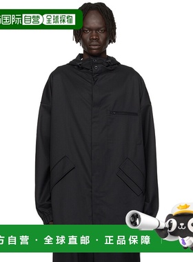 1h可退 香港直邮Y-3 男士 黑色 Refined Wool 3-Stripes 连帽衫 J