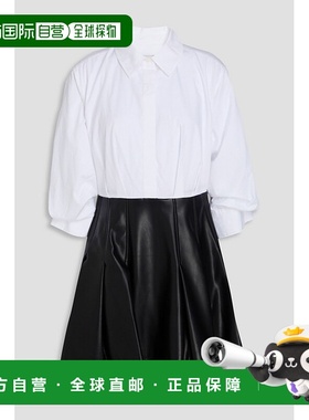 1h可退 香港直邮Simkhai 女士 Padma two-tone 棉质府绸迷你衬衫