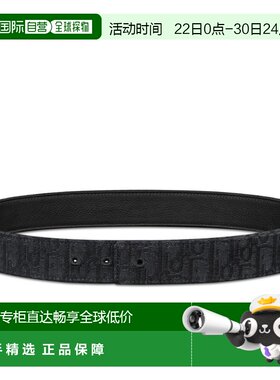 1h可退 自营欧洲直邮Dior/迪奥 男士黑色小牛皮腰带新款情人节礼