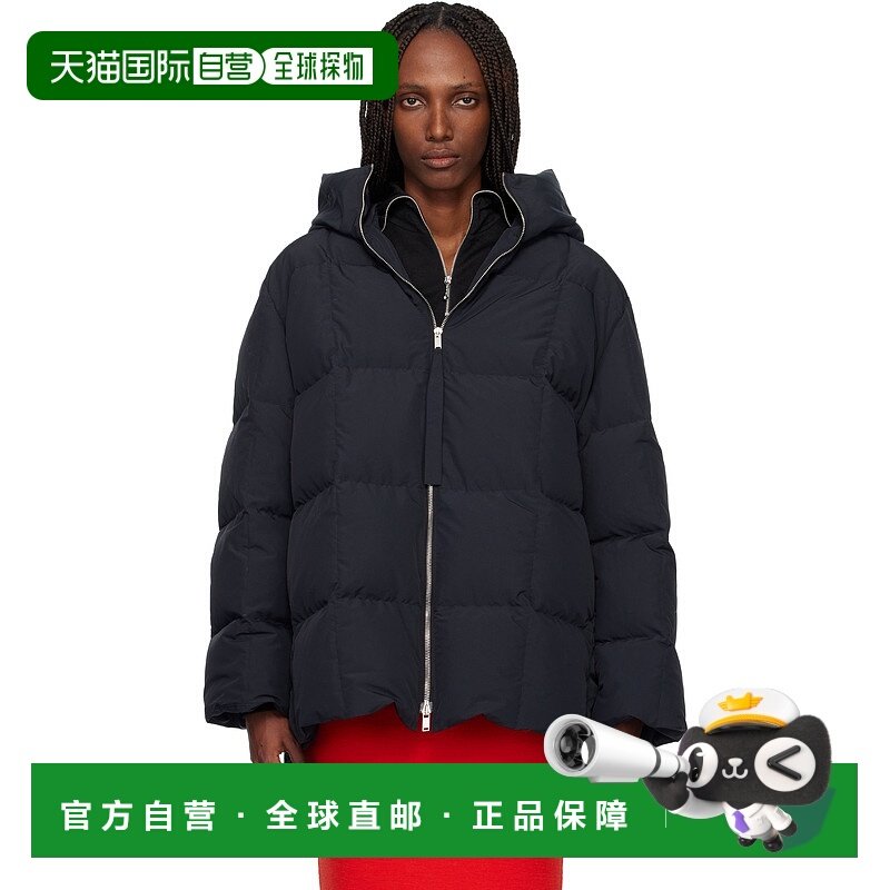 1h可退 香港直邮Jil Sander 吉尔 桑达 女士 黑色绗缝羽绒夹克 J4