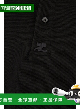 香港直邮Courreges 女士 piquet 黑色宽松款Polo衫 126JPO055JS02