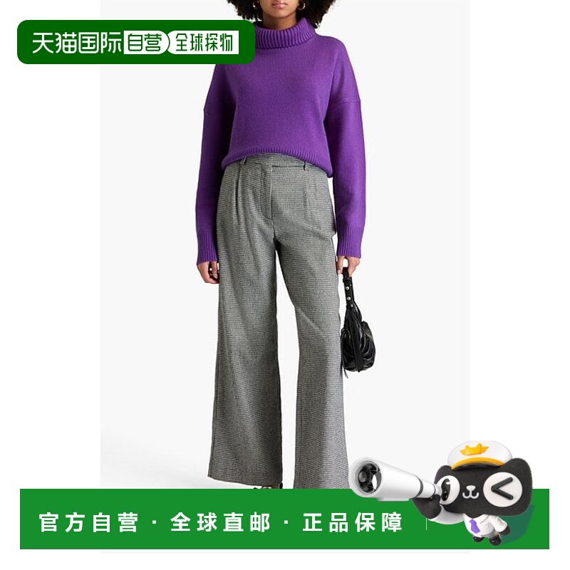 1h可退 香港直邮Maje 女士 嵌花针织羊绒混纺高领毛衣 MFPPU00547