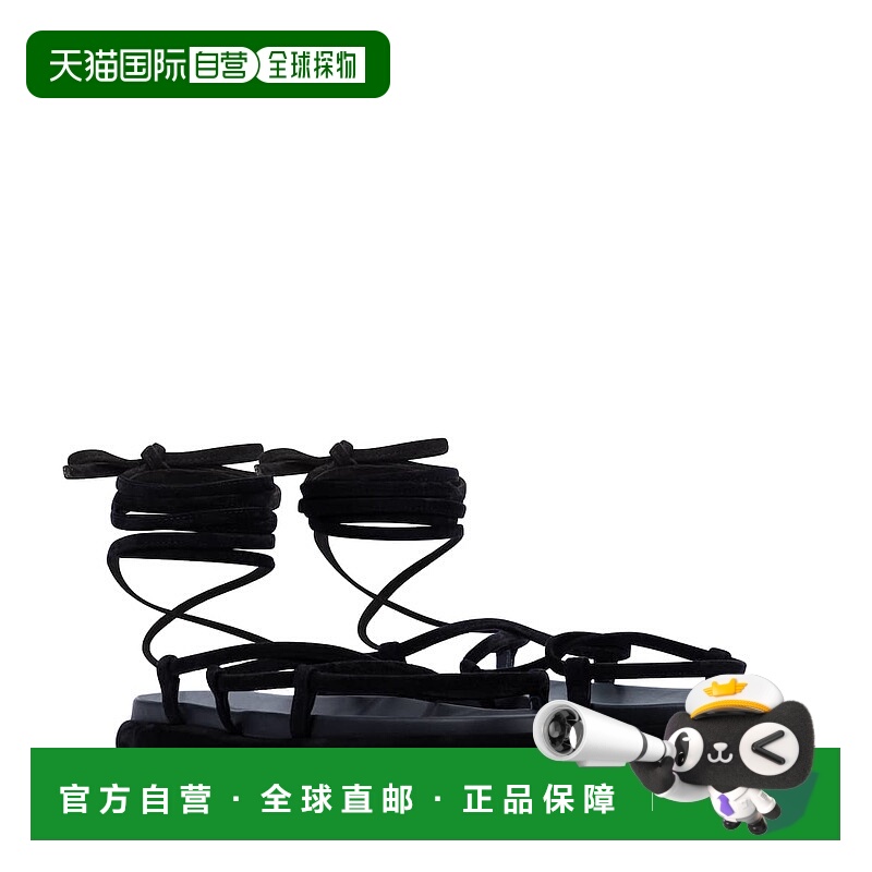 1h可退 香港直邮KHAITE 女士 Alba 绒面革凉鞋 black黑色 舒适时