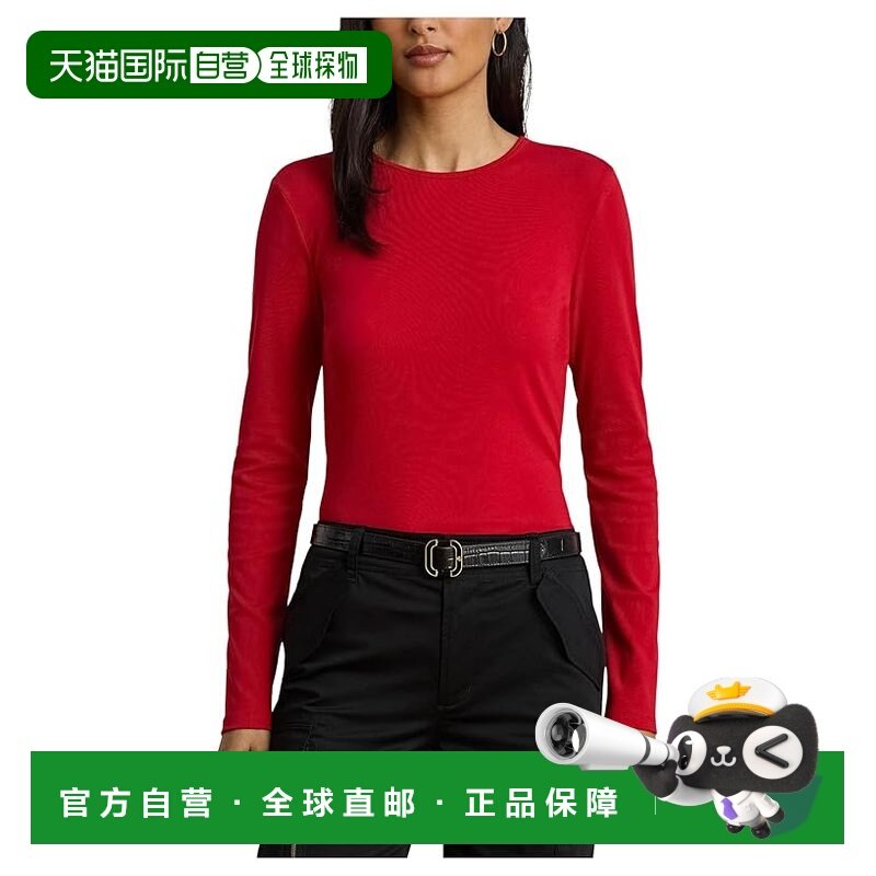 1h可退 香港直邮Lauren Ralph Lauren 女士 棉混纺长袖上衣,女装/女士精品,T恤,淘宝优惠券,粉丝福利购,淘宝优惠卷
