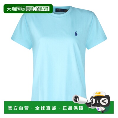 香港直邮Polo Ralph Lauren Polo 拉夫 劳伦 女士 蓝绿色棉质T恤