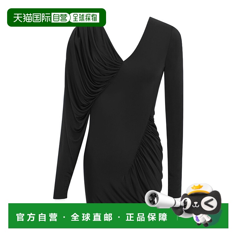香港直邮Saint Laurent 垂坠长袖连衣裙包臀裙 731660Y7F98