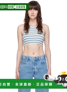 1h可退 香港直邮GANNI 甘尼 女士 蓝色 & 灰白色工字背带背心 K22