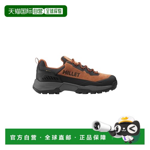 自营欧洲直邮Millet Ubic男士黑色/棕色皮革透气低帮徒步鞋户外