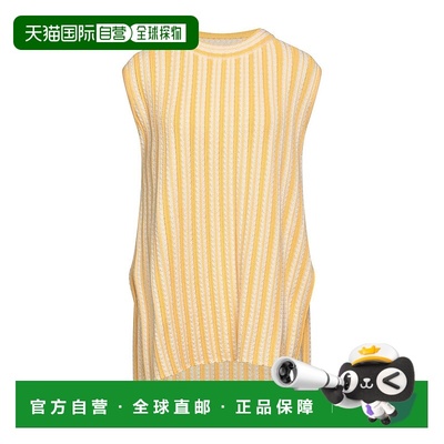 1h可退 香港直邮Jil Sander 吉尔 桑达 女士 无袖毛衣 yellow黄色