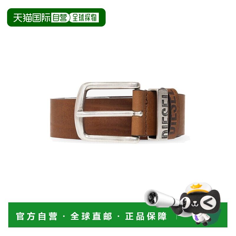 香港直邮Diesel 迪赛 男士 徽标腰带 X08506PS142搭扣牛皮