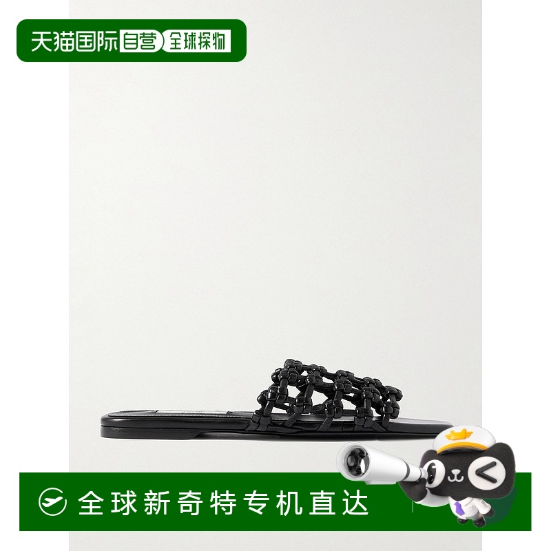 1h可退 香港直邮TOTÊME 女士 编织皮质凉拖 253WAS0244LE0146BLAC
