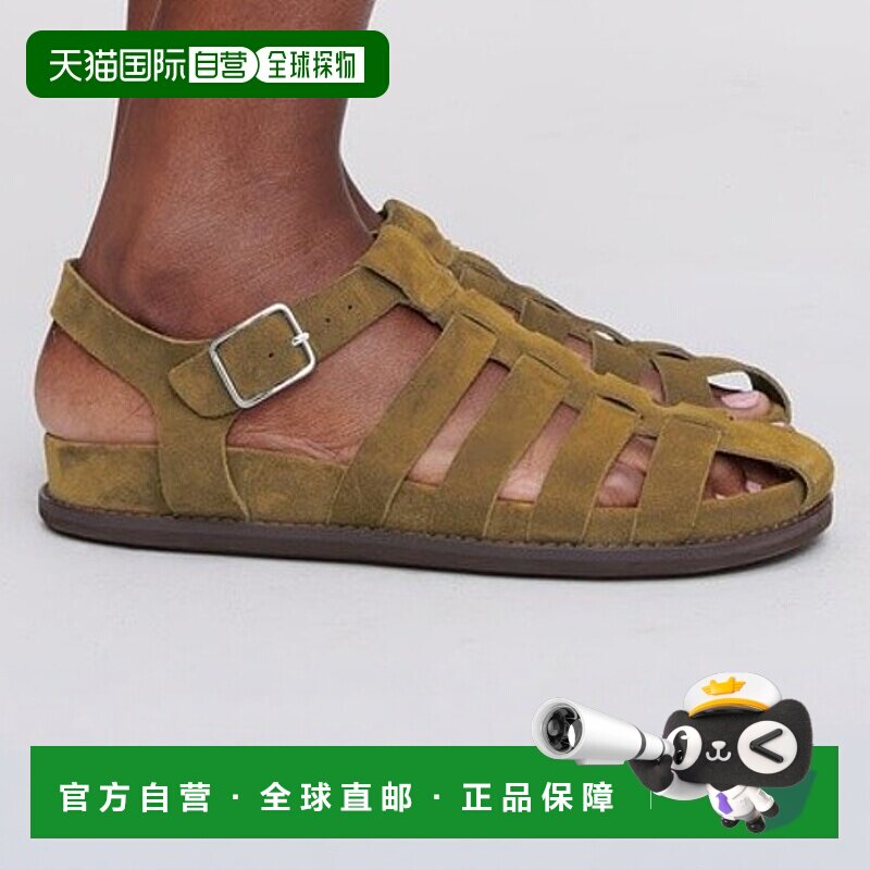 自营欧洲直邮APC 女士灰褐色绒面革凉鞋罗马鞋