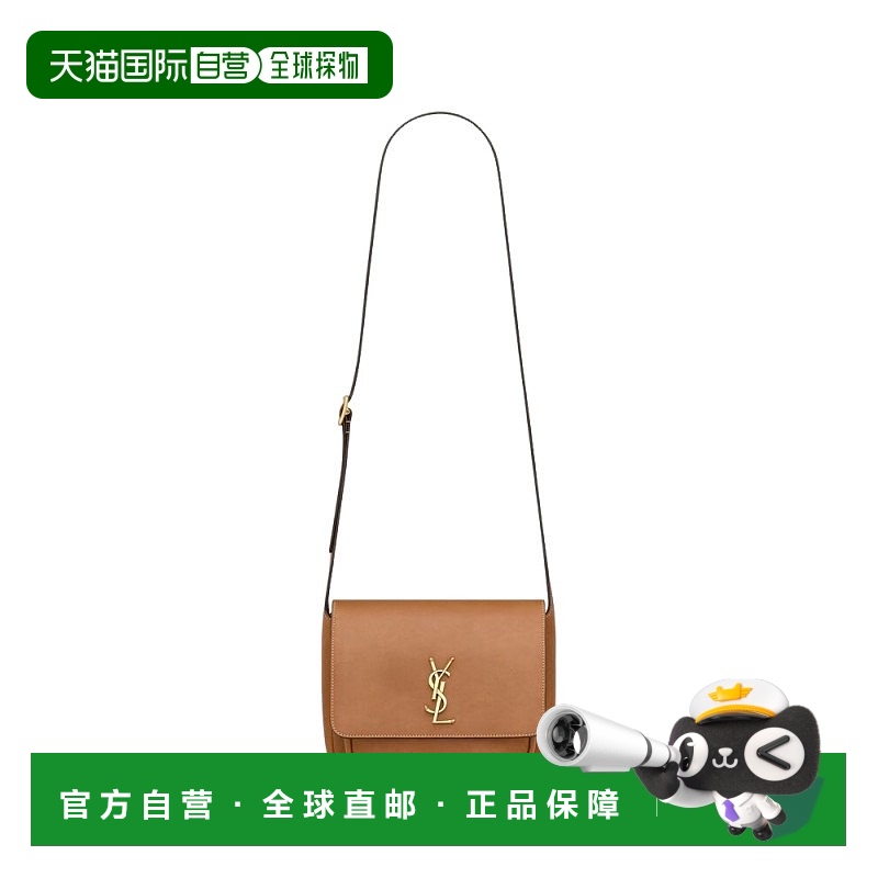 自营欧洲直邮Ysl/圣罗兰 NIKI系列女士棕褐色小牛皮磁扣开合单肩