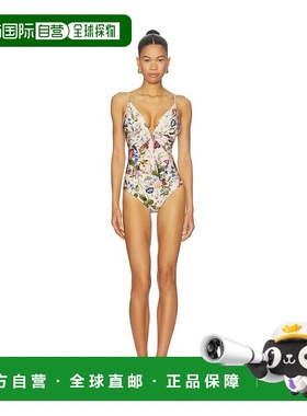 1h可退 香港直邮ZIMMERMANN 女士 Patience 褶裥深V连身泳衣 1530