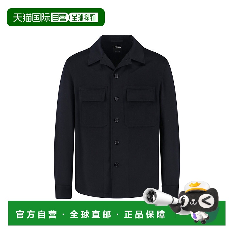 1h可退 香港直邮Zegna 杰尼亚 男士 ZEGNA 黑色衬衫 RE8V46SOT6B2