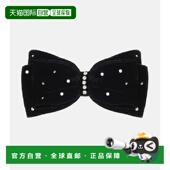 女士 缪缪 精饰天鹅绒蝴蝶结发夹 Miu 香港直邮Miu