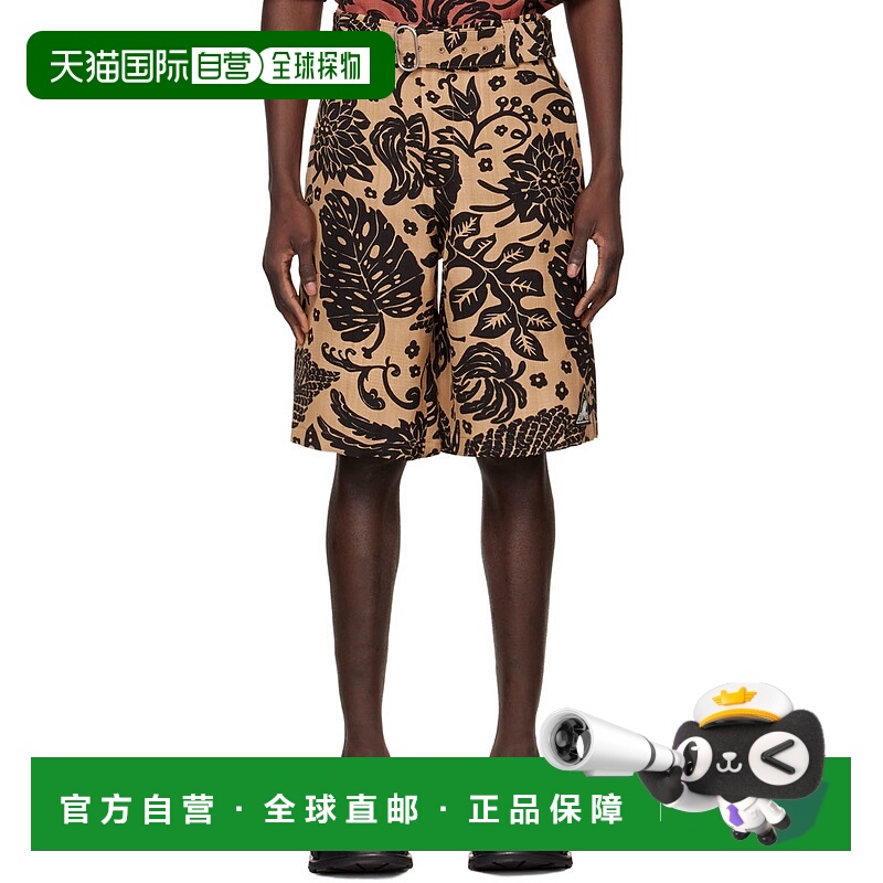 香港直邮Jil Sander 吉尔 桑达 男士 棕色粘纤短裤 JPUU312105MU3