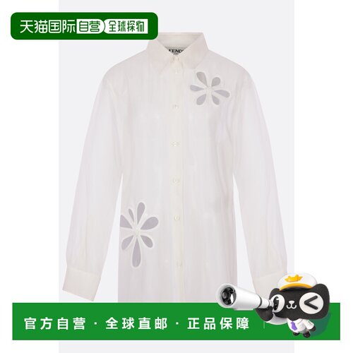 香港直邮Fendi 芬迪 女士 Ajour 欧根纱刺绣衬衫 FS8355AW9P