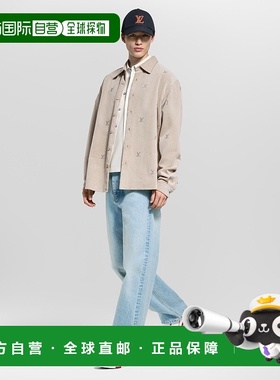 自营1h可退 欧洲直邮LV路易威登 Trainer系列男士红色小牛皮logo