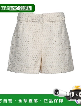 1h可退 香港直邮Self-Portrait 女士 奶油色珠皮呢短裤 AW23171PC