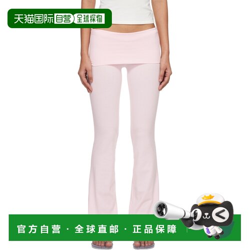 香港直邮SKIMS 女士 粉色 Cotton Jersey Foldover 长裤 APPNT071