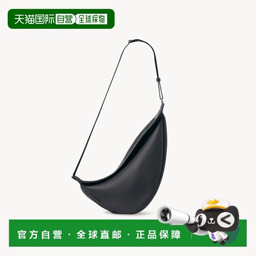 自营欧洲直邮THE ROW Slouchy Banana 女士黑色大号皮革斜挎包