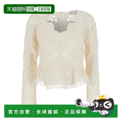 1h可退 香港直邮SEA 海洋 女士 'Gianna' 白色全幅蕾丝刺绣棉质上
