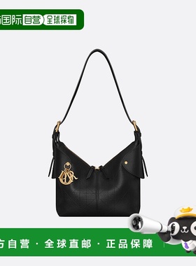 自营1h可退 欧洲直邮DIOR迪奥 Voyage小号黑色粒面牛皮革单肩包