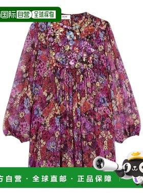 香港直邮Celine 刺绣迷你民族风连衣裙，真丝绉布 RR0D90507.