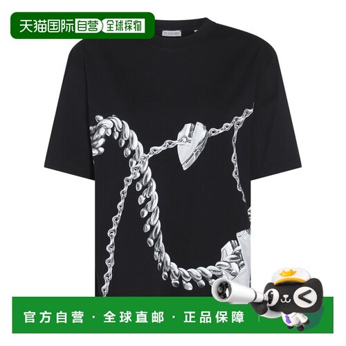 1h可退 香港直邮BURBERRY 女士T恤 8088196A1879 SS2024 黑色 T-S
