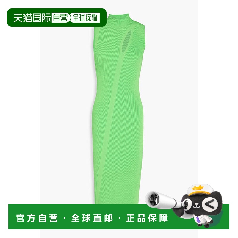 1h可退 香港直邮Versace 范思哲 女士 开衩高领中长连衣裙 101120