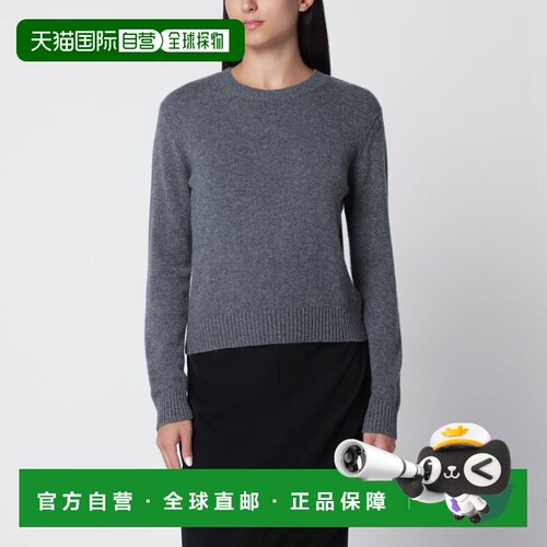 香港直邮LISA YANG 女士 MABLE 圆领青灰色羊绒毛衣 2022117WSGR