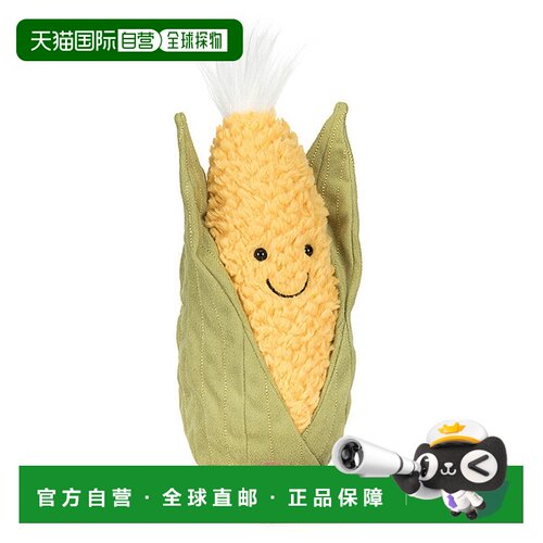 欧洲直邮Jellycat Amuseables 黄色/绿色聚酯纤维玉米玩偶玩具
