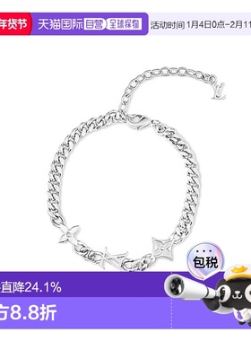 自营LV/路易威登MNG ROW镂刻标识可调节手链银色男士