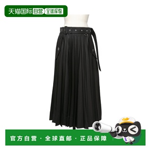 香港直邮Sacai SCW214百褶裙a字裙 华达呢半身裙