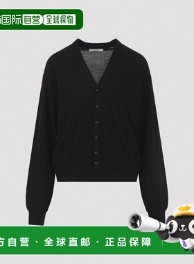 1h可退 香港直邮Lemaire 男士 黑色羊毛扭曲针织开衫 PO0023LK087