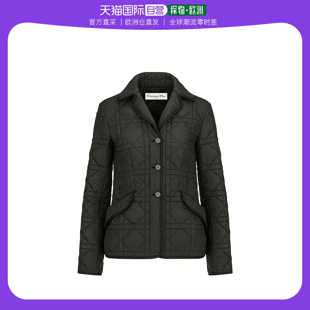 欧洲直邮Dior迪奥女士休闲经典西装外套黑色大藤格纹修身时尚舒适