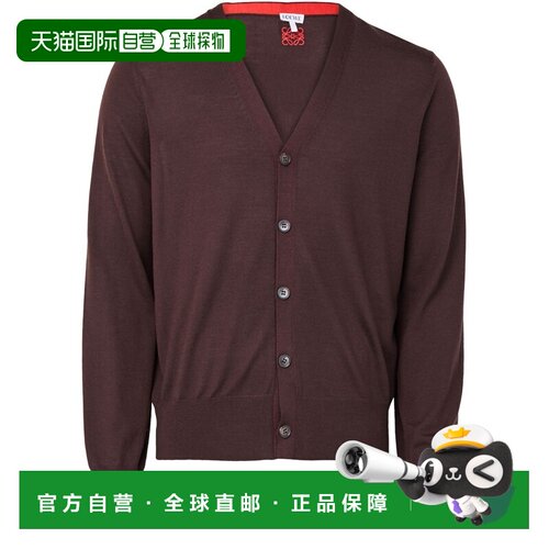 欧洲直邮自营LOEWE罗意威 女士棕色/橙色羊毛V领【付后1h可退】