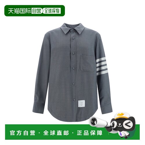 香港直邮Thom Browne 汤姆 布朗 男士 羊毛棉混纺衬衫 MJO055A061