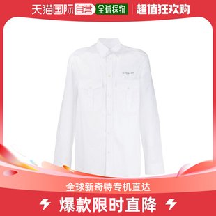 香港直邮Givenchy BM60BP10ZJ 白色Logo口袋衬衫