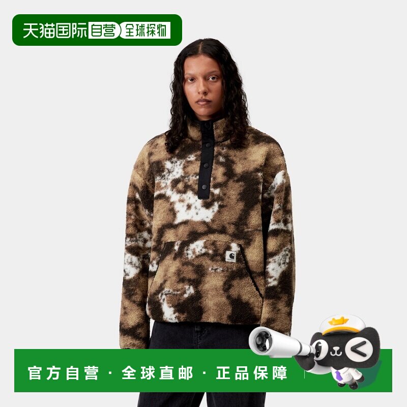 自营欧洲直邮Carhartt WIP 女士棕色/黑色聚酯纤维袋鼠口袋夹克