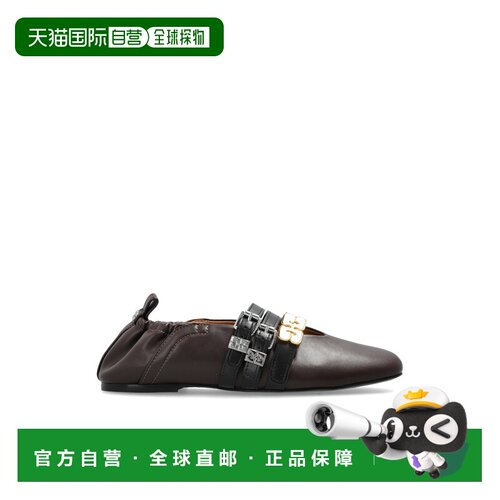 香港直邮GANNI 女士芭蕾乐福鞋 D102000112282ZWX AW2026 棕色