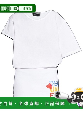 香港直邮Dsquared2 不对称T恤式连衣裙 S73CU0316S24379