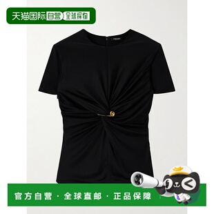 1h可退 香港直邮Versace 范思哲 女士 黑色 Safety Pin Gathered