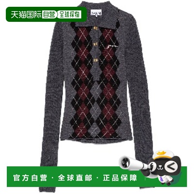 1h可退 香港直邮GANNI 甘尼 女士 长袖POLO衫针织衫 K2314