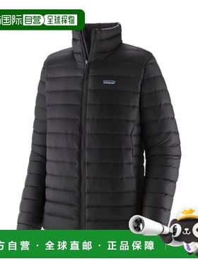 自营欧洲直邮PATAGONIA DOWN SWEATER男士黑色再生尼龙拉链羽绒服