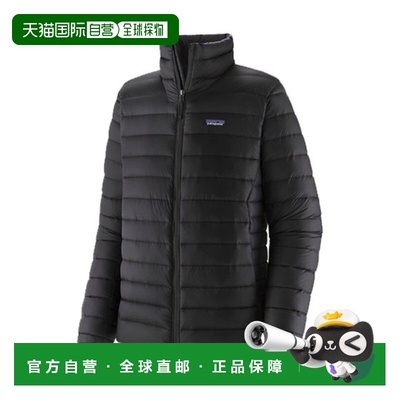 自营欧洲直邮PATAGONIA DOWN SWEATER男士黑色再生尼龙拉链羽绒服